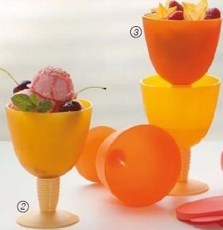 Tupperware Conjunto Com 4 Taças Murano  330ml Cada