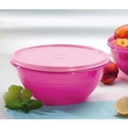 Tupperware Tigela  Maravilhosa 1800 Ml Rosa Com Tampa Branca